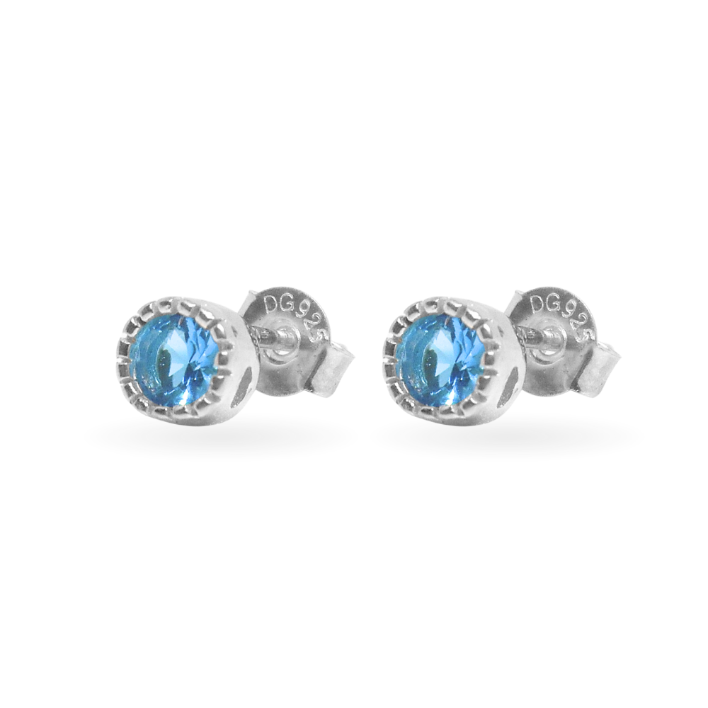 Aretes Punto de Luz Blue (Plata 925)