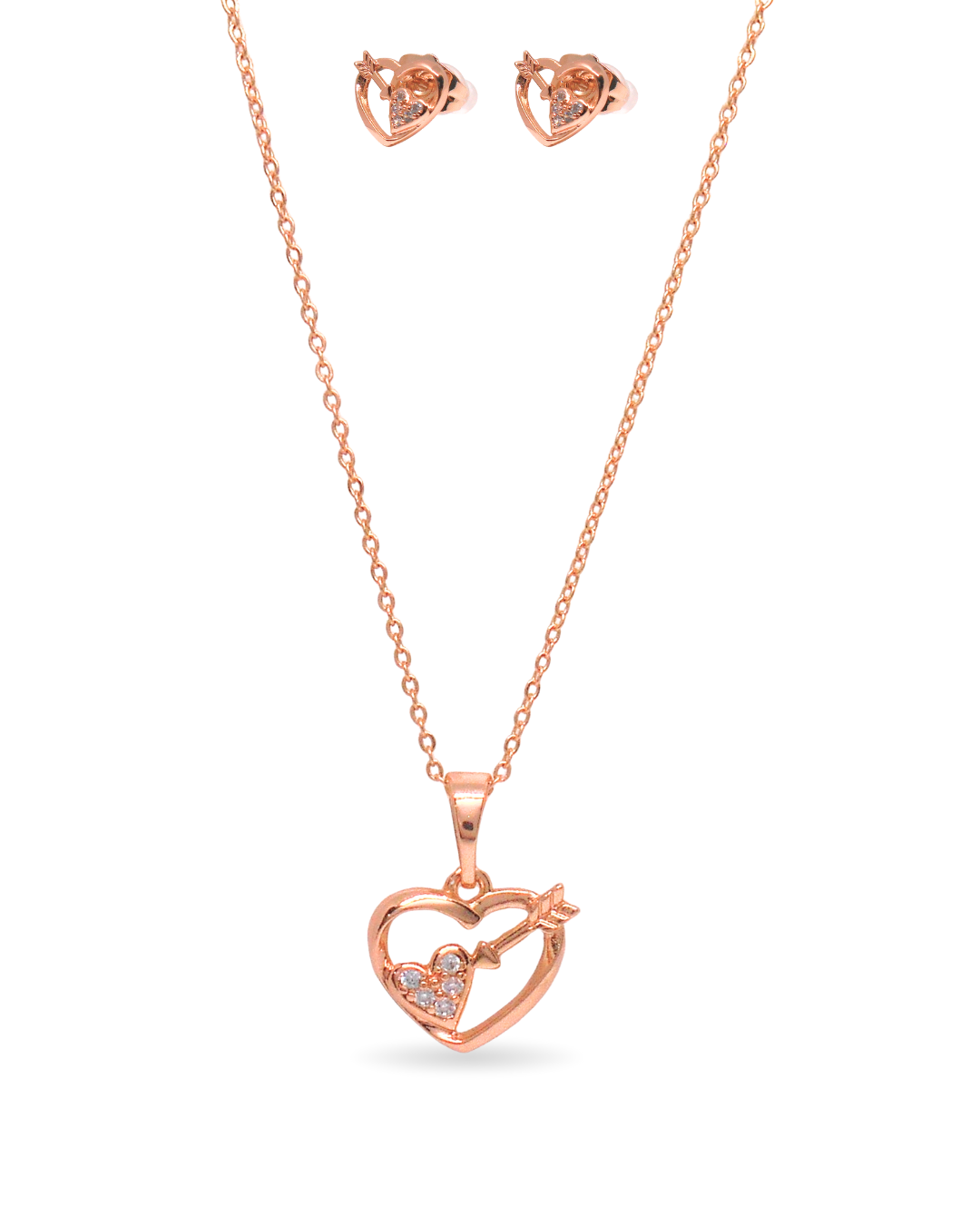 Conjunto Luz de Corazón (Collar y Arete)