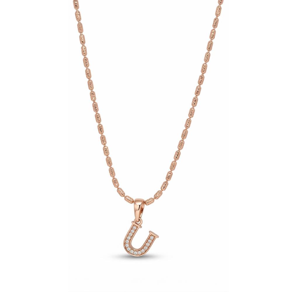 Collar Inicial "U" Rose