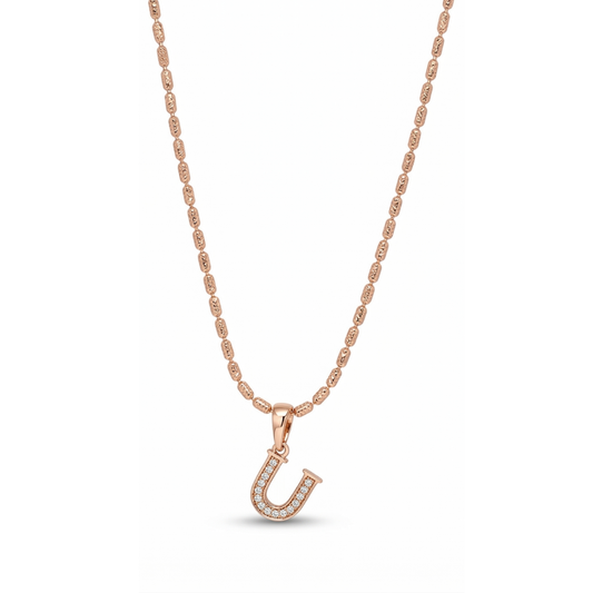 Collar Inicial "U" Rose
