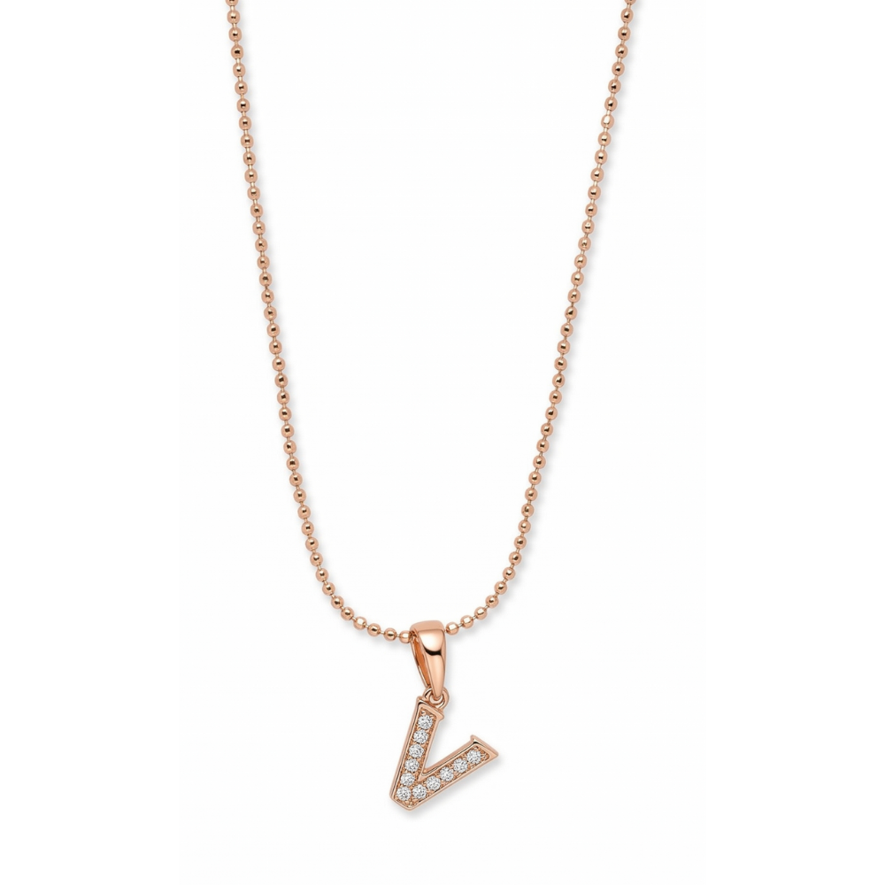 Collar Inicial "V" Rose