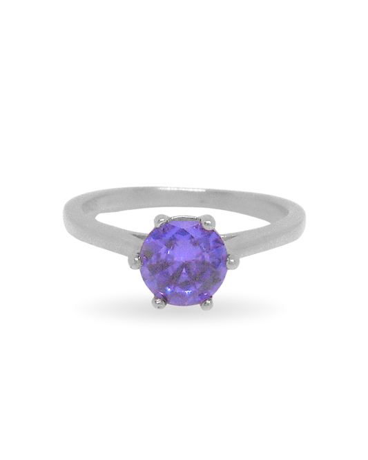 Anillo Solitario Purple (Plata 925)