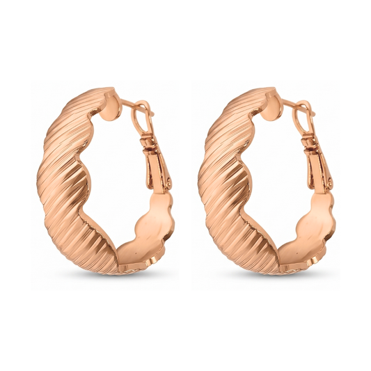 Argollas Onduladas con Textura Espiral